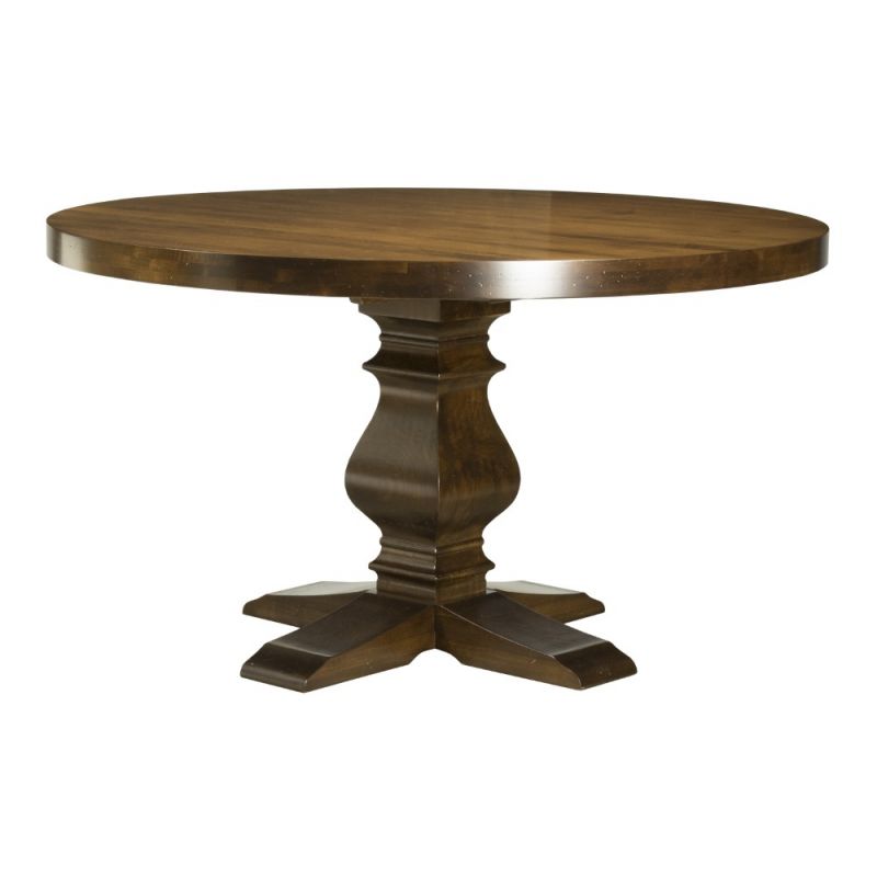 Saloom Furniture - Kent Pedestal Dining Table 54 x 54 x 29 in Distressed Walnut - MDWO-5454-KEN-Distressed-Walnut-G