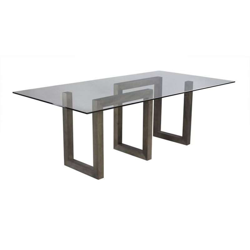 Saloom Furniture - Serpent Glass Dining Table 44 x 60 x 29 in Nantucket - GCFS-4460-SER-Nantucket-G