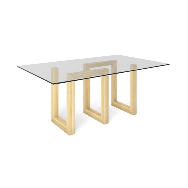 Saloom Furniture - Serpent Glass Dining Table 44 x 60 x 29 in Natural - GCFS-4460-SER-Natural-G