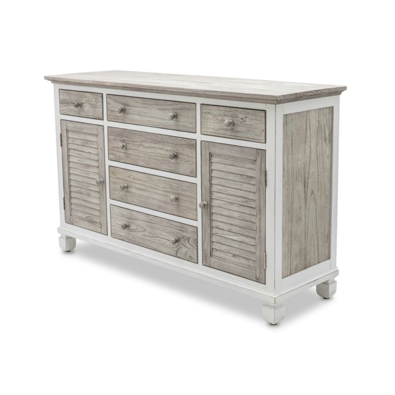 Sea Winds - Islamorada 6-Drawer / 2-Door Dresser - B23336-DAPGREY