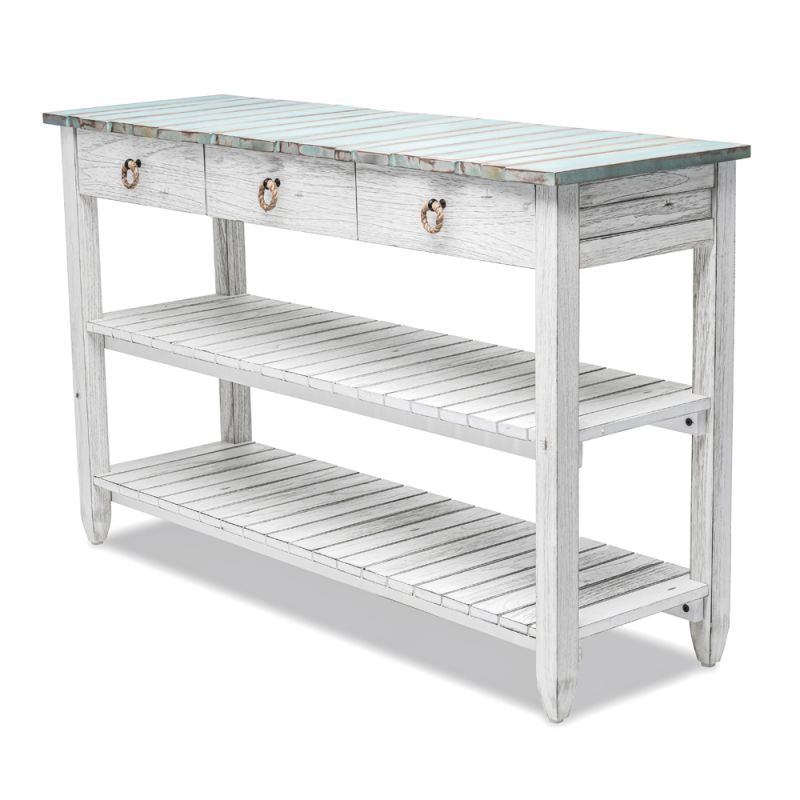 Sea Winds - Picket Fence Entertainment Center - B78219-DBLEU/WH