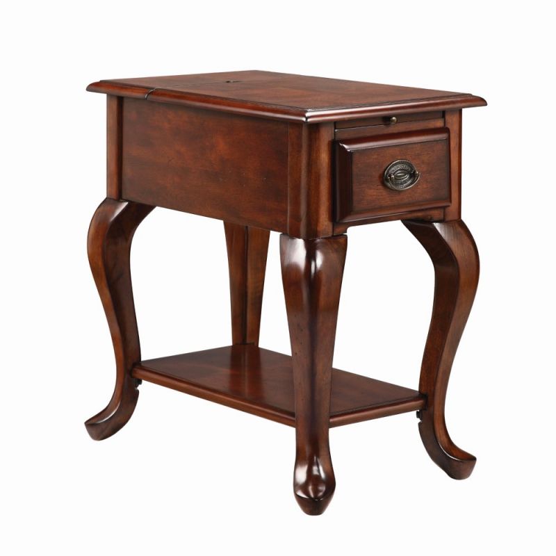Stein World - Shenandoah Chairside Table with USB/Electrical Outlets in Dark Stain - 13190