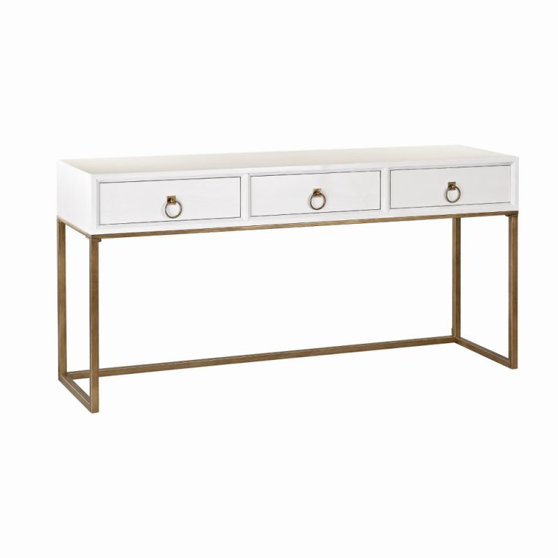 Stein World - Suite 3-Drawer Console Table in White and Gold - 3138-252