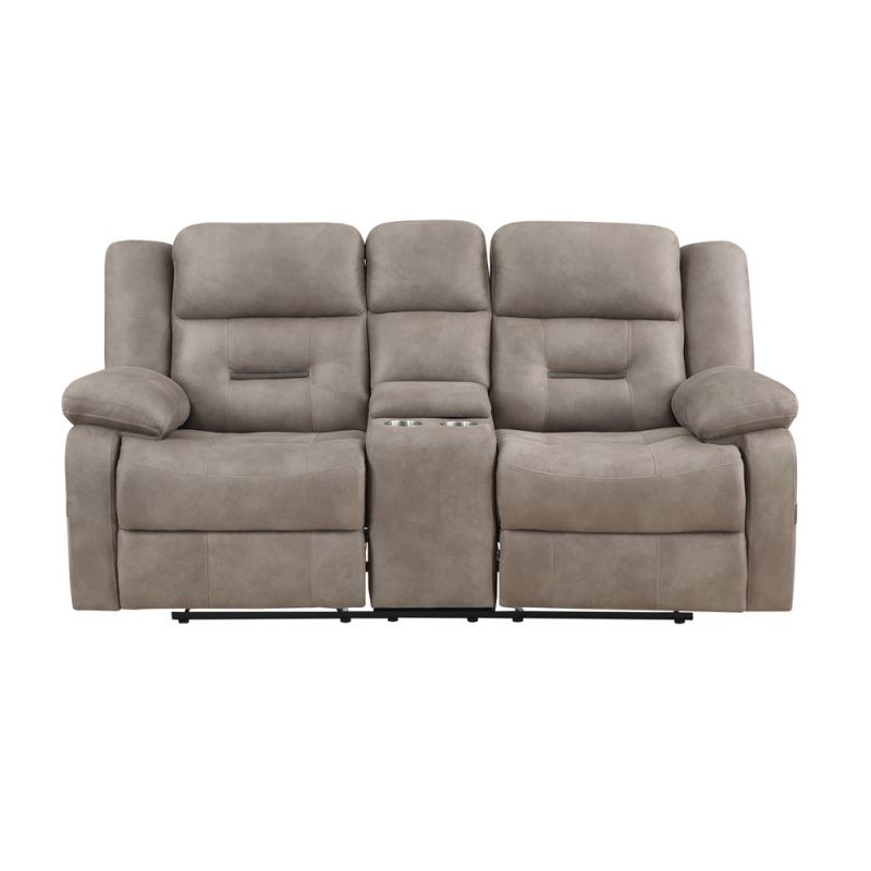 Steve Silver - Abilene Manual Reclining Console Loveseat - Tan - ABE900CLN