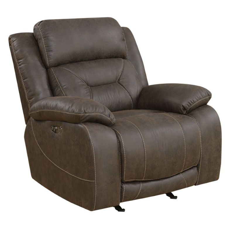 Steve Silver - Aria Glider Recliner with Power Head Rest in Saddle Brown - AA950CBN