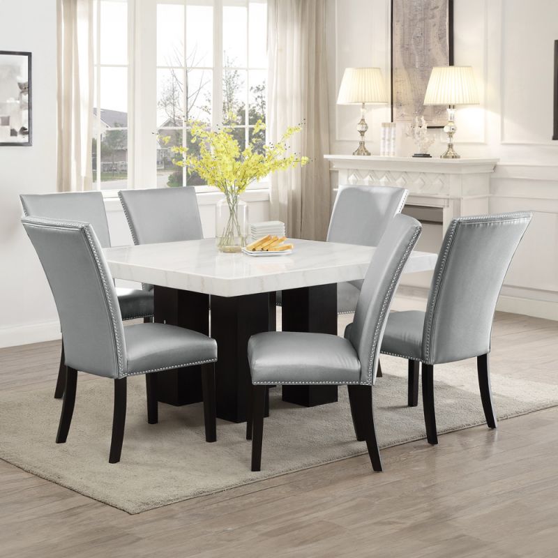 Steve Silver - Camila Square 7PC Dining Set Silver Chair - CM540-D7PC-S