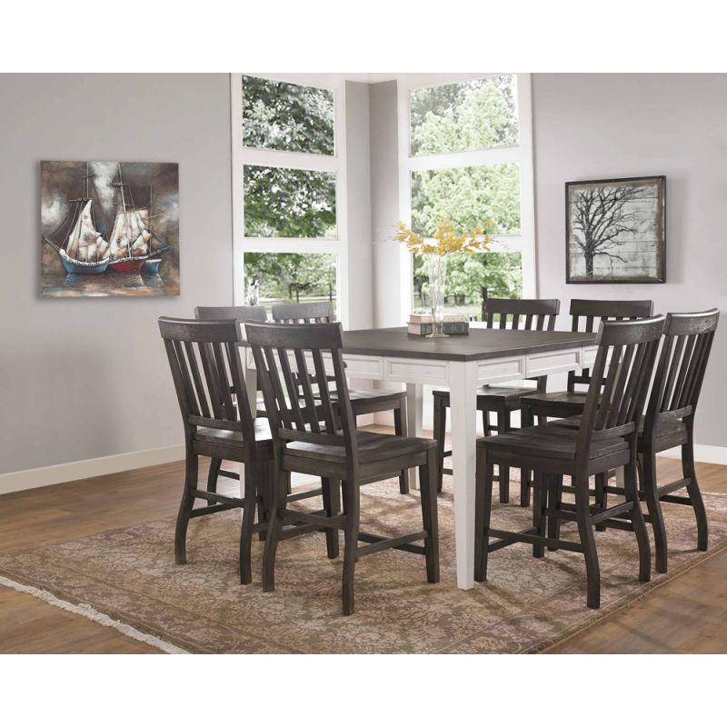 Steve Silver - Cayla 9 Pc Counter Height Dining Set - Dark Oak Chairs - CY5454TK9PC