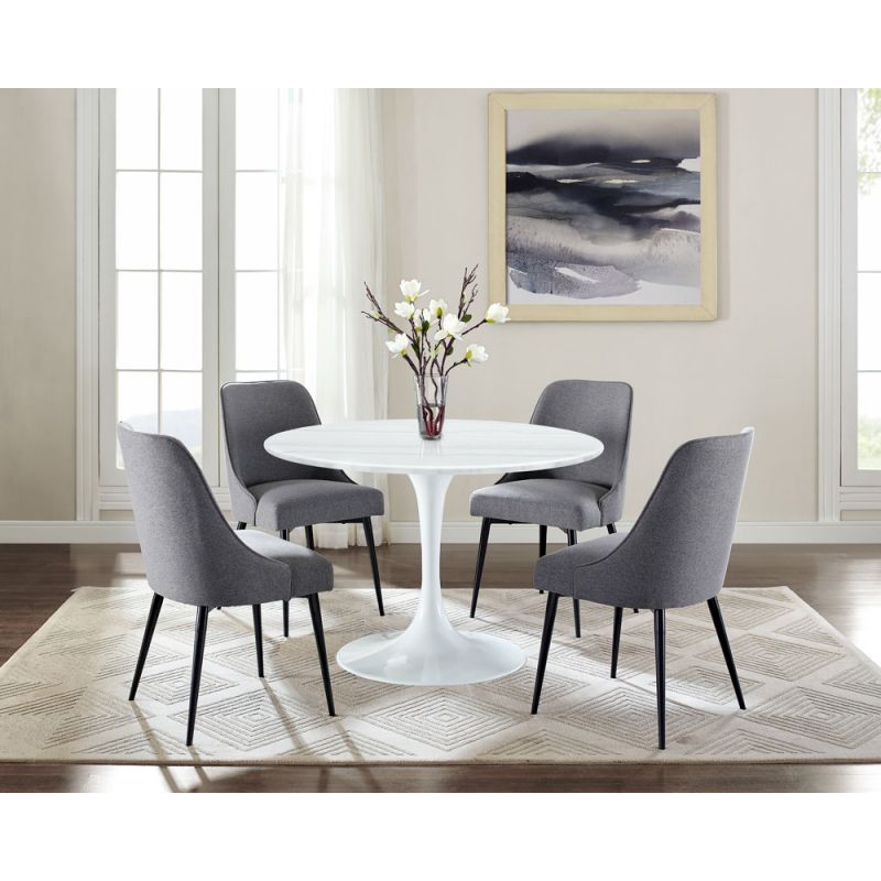 Steve Silver - Colfax White Marquina Marble Dining Set - CF450WDBMTSC5PC