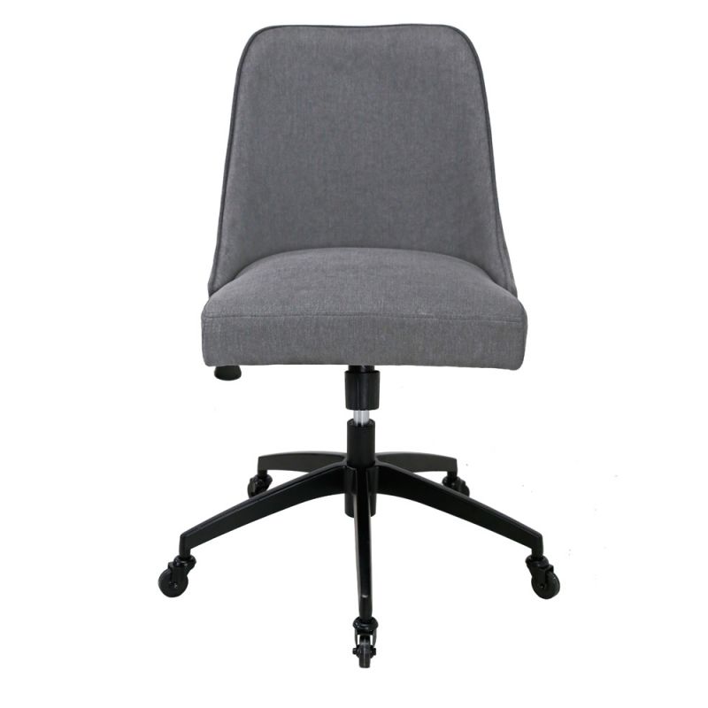 Steve Silver - Kinsley Swivel Upholstered Desk Chair - Gray - KS200SG