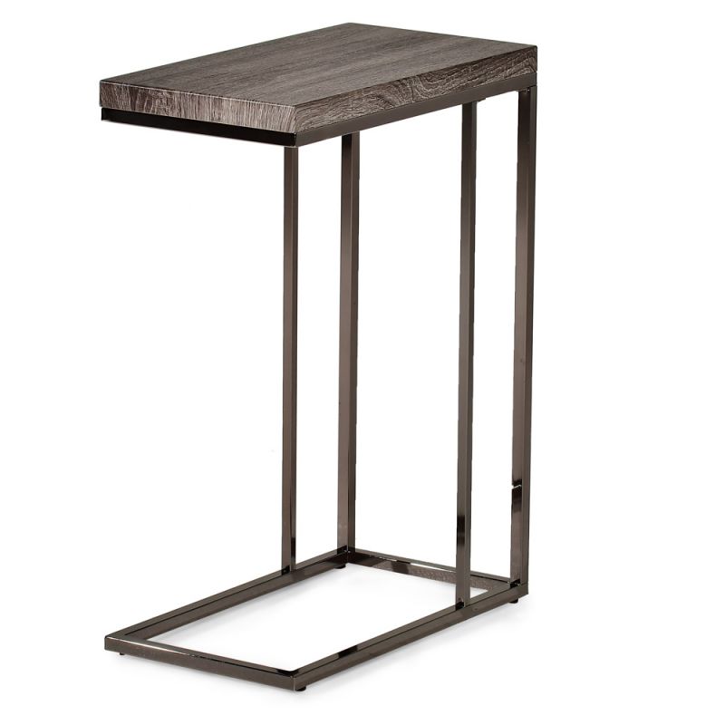 Steve Silver - Lucia Chairside End Table - Gray/Black Nickel - LU150CE