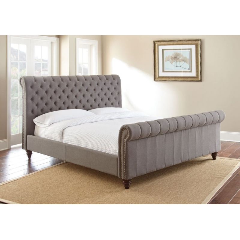 Steve Silver - Swanson King Upholstered Bed in Gray - SS100KBEDG