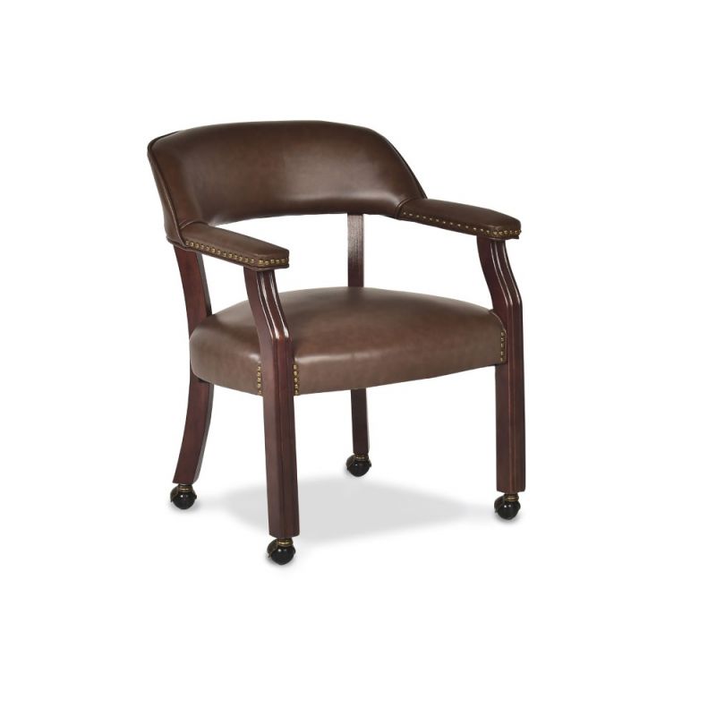 Steve Silver - Tournament Captains Chair with Casters in Brown - TU500A