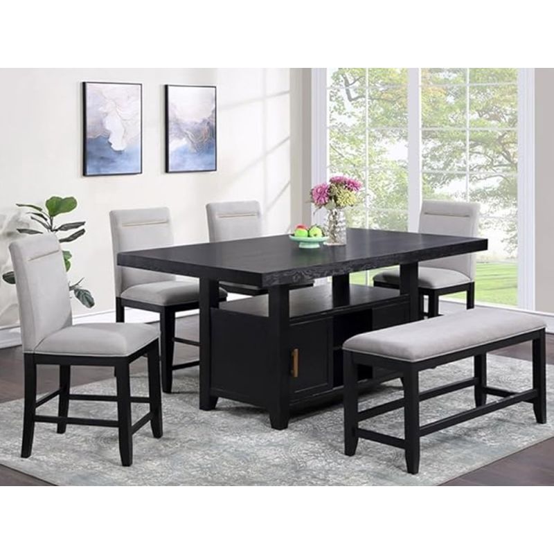 Steve Silver - Yves Counter 6PC Dining Set - YS500SBBN-C6PC-G