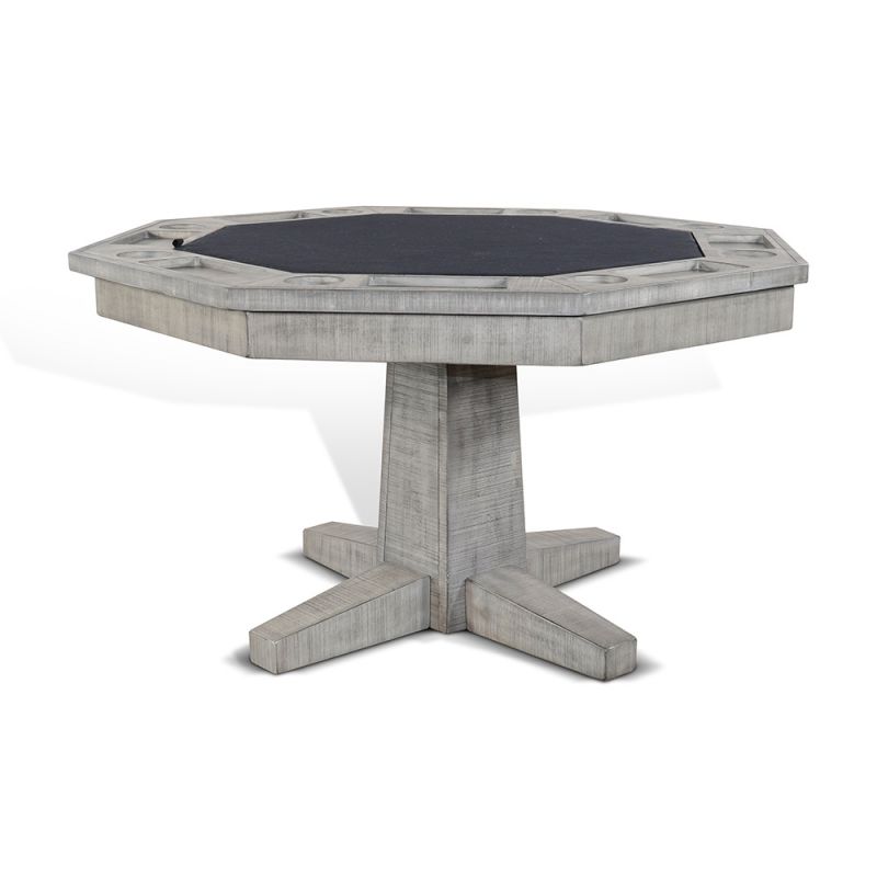 Sunny Designs - Alpine Grey -  Reversible Game and Dining Poker Table - 1033AG