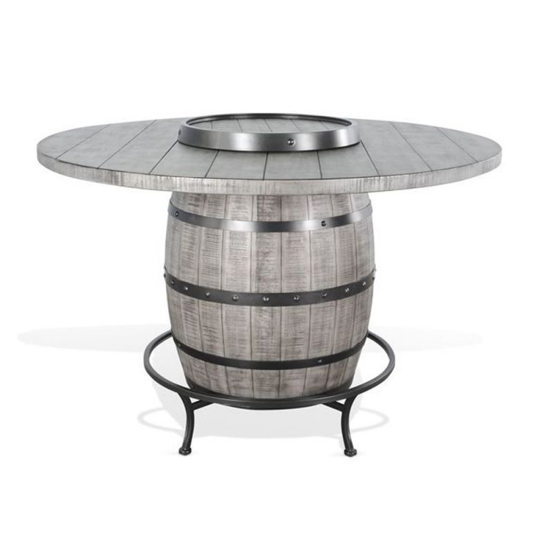 Sunny Designs - Alpine Grey -  Round Pub Table with Wine Barrel Base - 1038AG