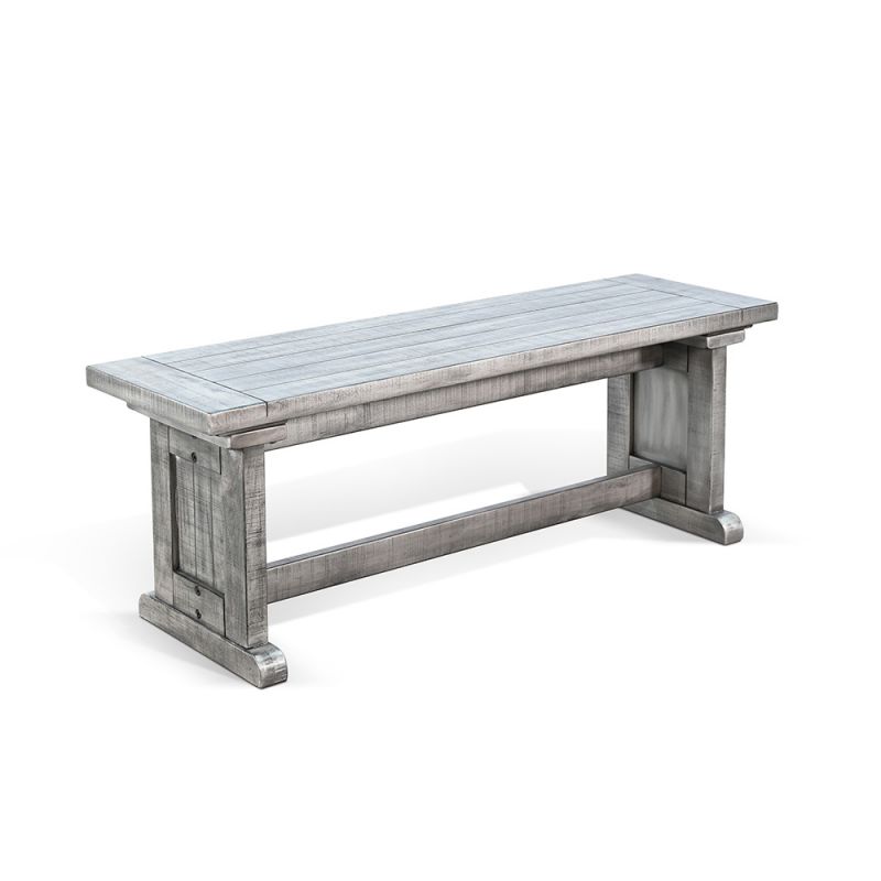 Sunny Designs - Alpine Grey -  Wood Side Bench - 0113AG-SB