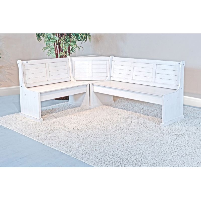 Sunny Designs - Bayside Corner Bench (Nook) in Off White - 0113MW-BL_BS