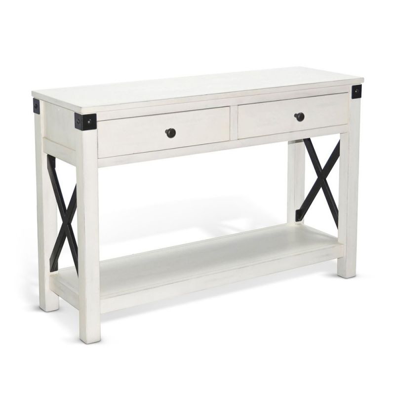 Sunny Designs -  Bayside Marble White Wood Sofa Table - 3185MW-S