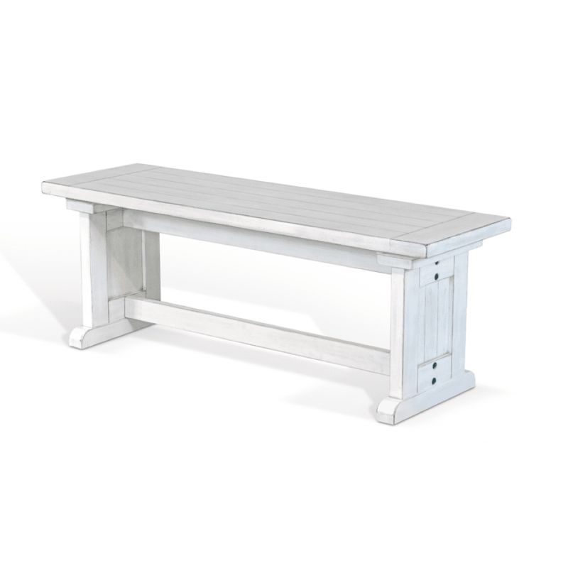 Sunny Designs - Bayside Side Bench in White - 0113MW-SB