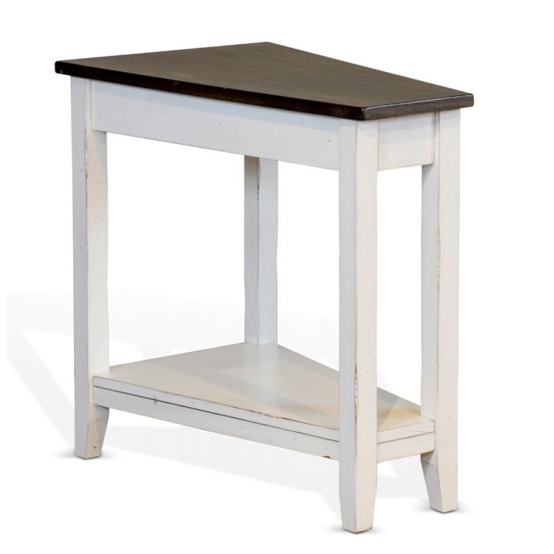 Sunny Designs - Carriage House Chair Side Table in White & Dark Brown - 2226EC