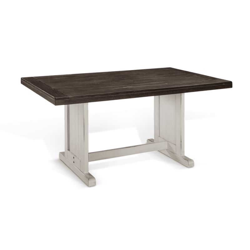 Sunny Designs - Carriage House Table Only in White & Dark Brown - 0113EC-T