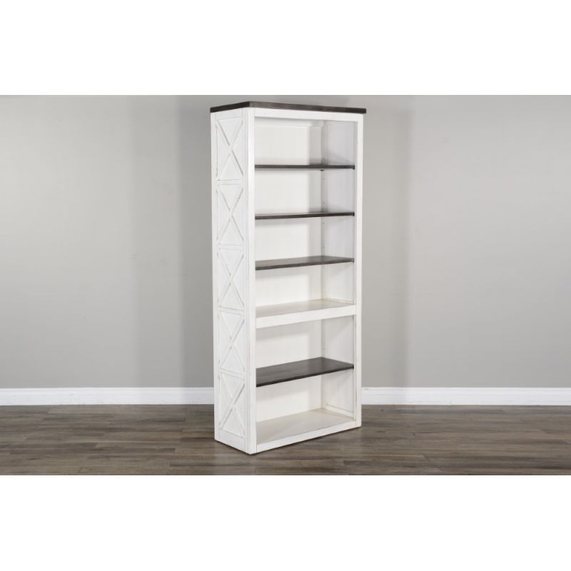Sunny Designs - European Cottage Bookcase - Dark brown and White - 2822EC-BO