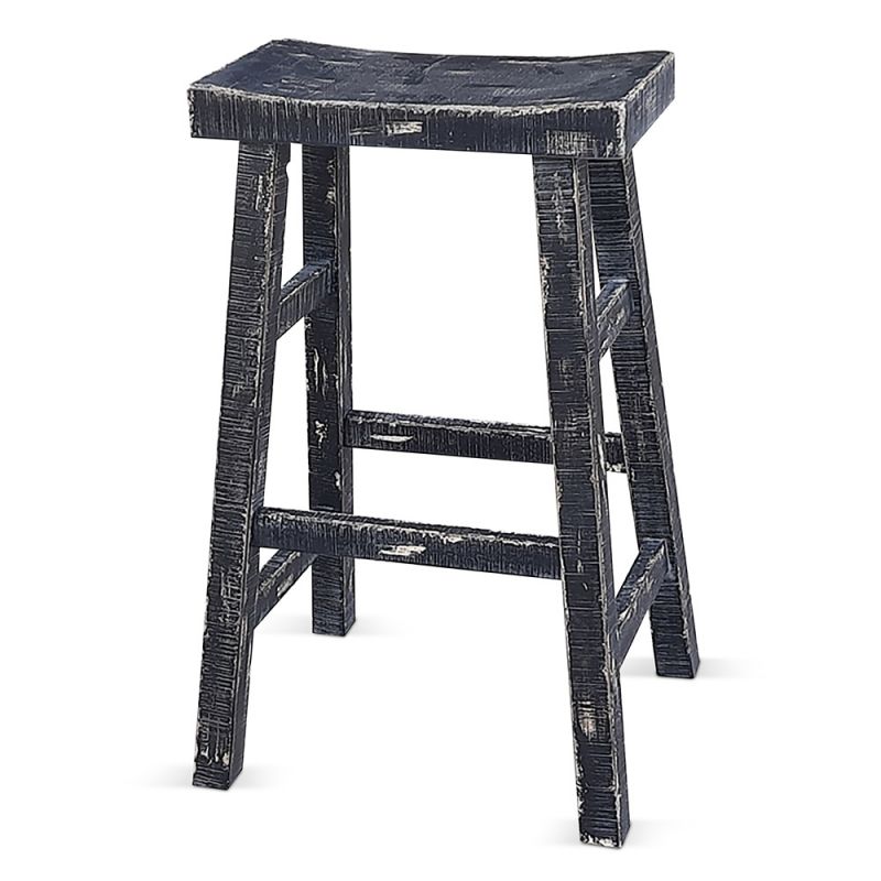 Sunny Designs - Marina -  Black Sand Bar Saddle Seat Stool, Wood Seat - 1768BS-30