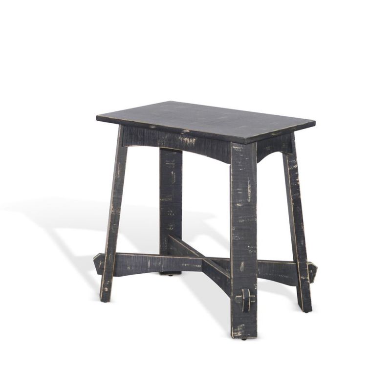 Sunny Designs - Marina -  Marina Farmhouse Mahogany Wood Chair Side Table in Black Sand - 3172BS-CS