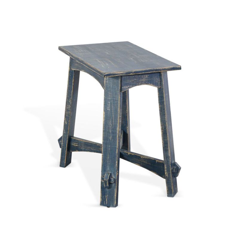 Sunny Designs - Marina -  Marina Farmhouse Mahogany Wood Chair Side Table in Ocean Blue - 3172OB-CS