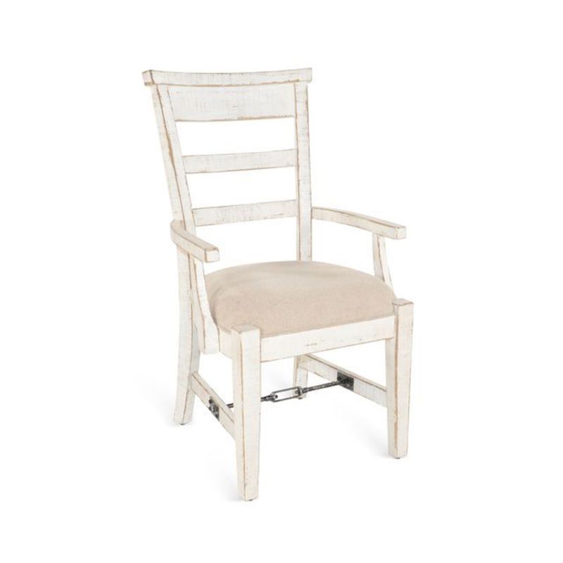 Sunny Designs - Marina -  Marina White Sand Arm Chair with Cushion Seat - 1605WS