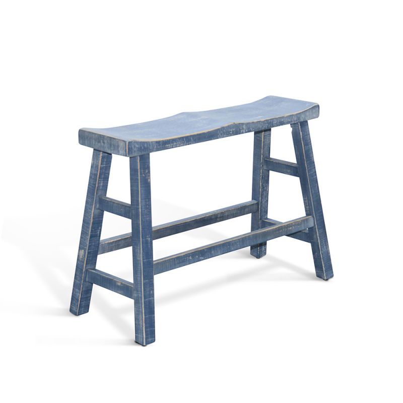 Sunny Designs - Marina -  Ocean Blue Counter Bench, Wood Seat - 1671OB-24