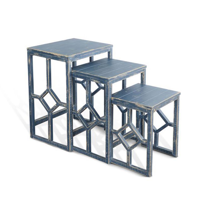 Sunny Designs - Marina -  Ocean Blue Nesting Table - 2087OB