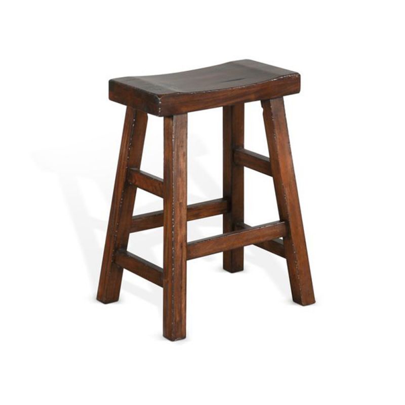 Sunny Designs - Santa Fe -  Counter Saddle Seat Stool, Wood Seat - 1768DC2-24