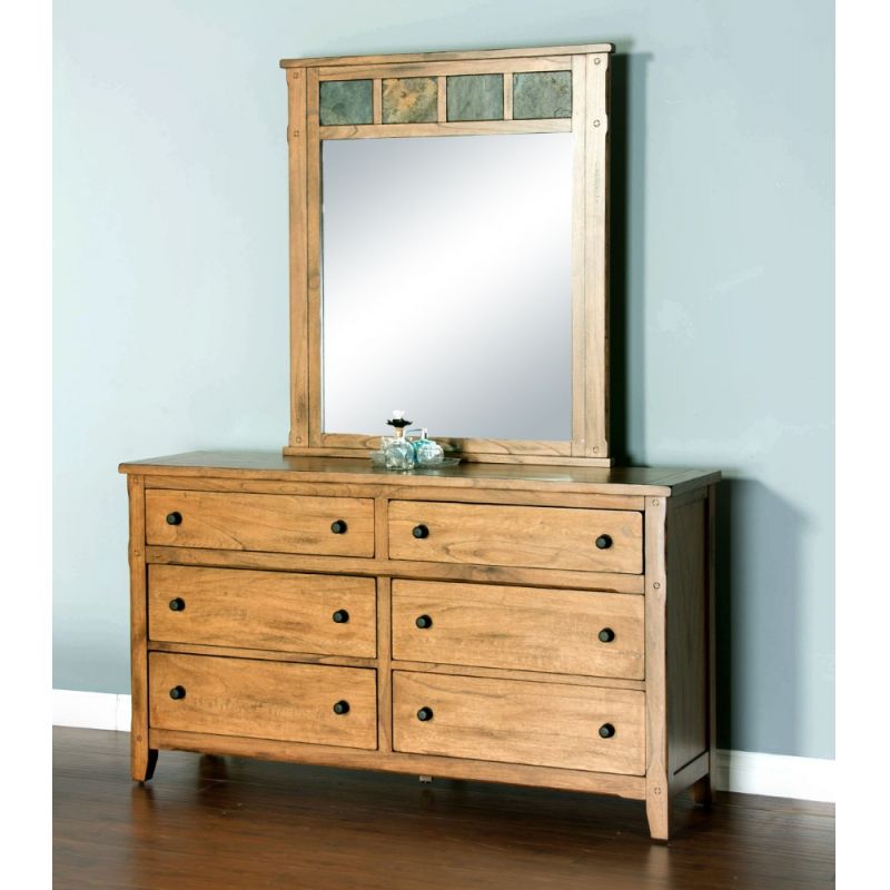 Sunny Designs - Sedona Petite Dresser & Mirror Set in Light Brown - 2334RO-D_M