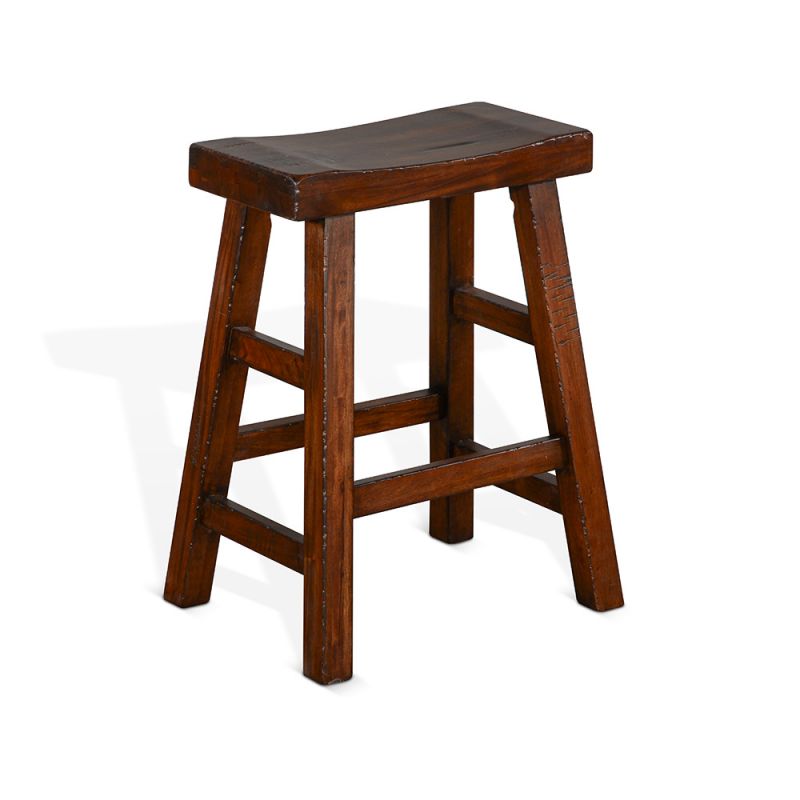 Sunny Designs - Tuscany -  Counter Saddle Seat Stool, Wood Seat - 1768VM-24