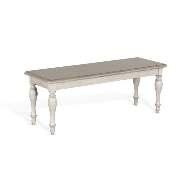 Sunny Designs - Westwood Village Bench - Taupe and White - 1611WV