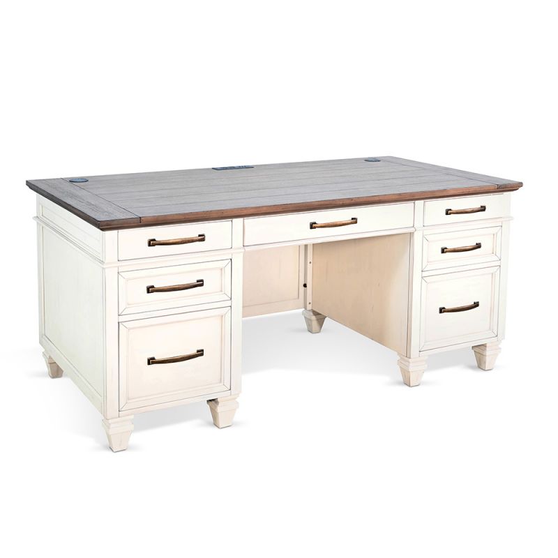 Sunny Designs -  White Desk with Drawers - 2846MB-D