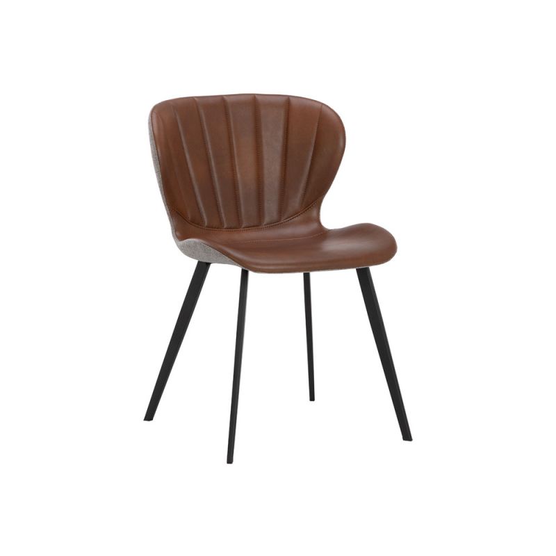 Sunpan - Junction Arabella Dining Chair - Bravo Cognac / November Grey - 109537