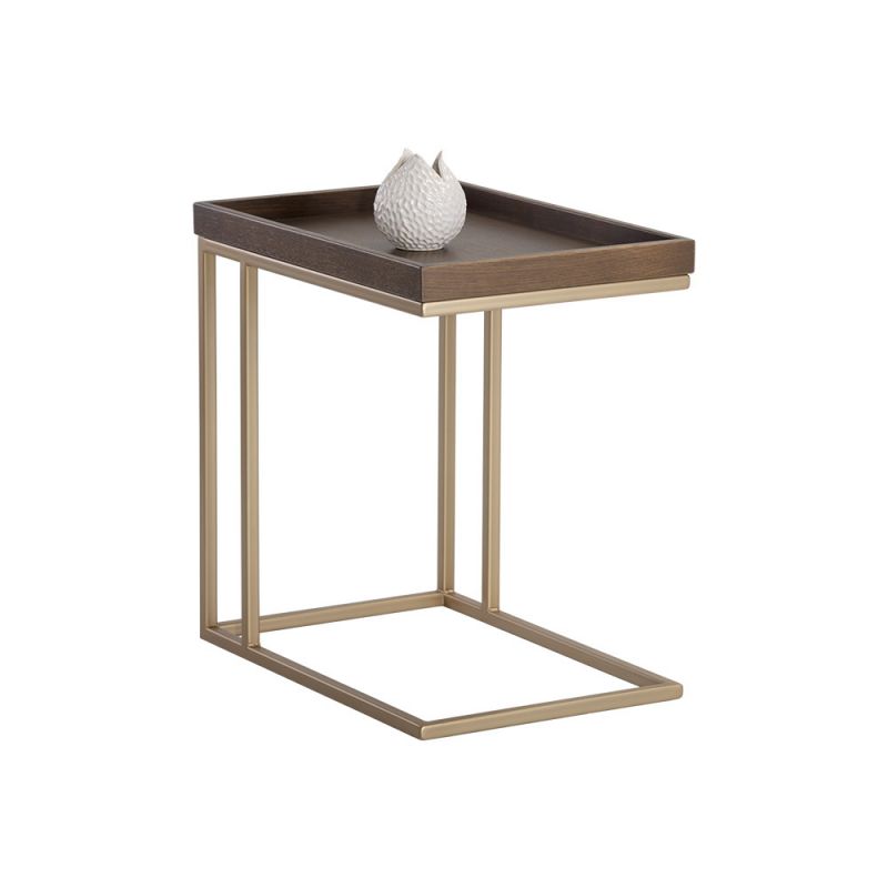 Sunpan - Artezia Arden C-Shaped End Table - Gold - Raw Umber - 105235