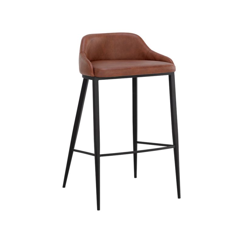 Sunpan - Astra Barstool - Black - Cinnamon Brown - 111082