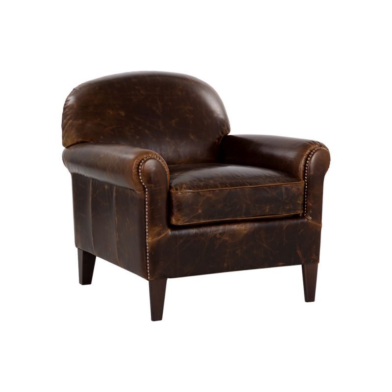 Sunpan - Bastoni Lounge Chair - Chocolate Leather - 109010