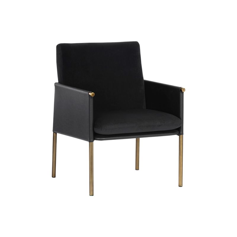 Sunpan - Ikon Bellevue Lounge Chair - Abbington Black / Bravo Black - 106184