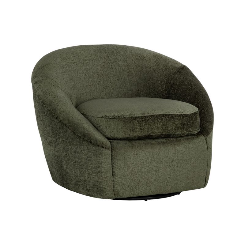 Sunpan - Domestic Bliss Swivel Lounge Chair - Bergen Olive - 111410