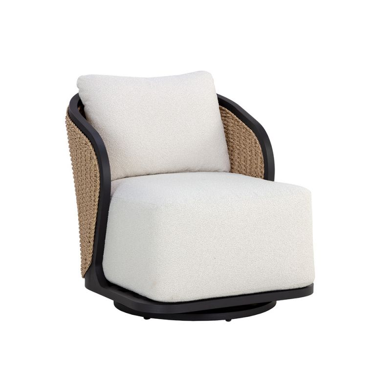 Sunpan - Bora Swivel Lounge Chair - Louis Cream - 111685