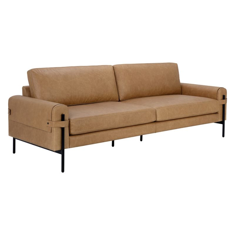 Sunpan - Westport Camus Sofa - Ludlow Sesame Leather - 111424