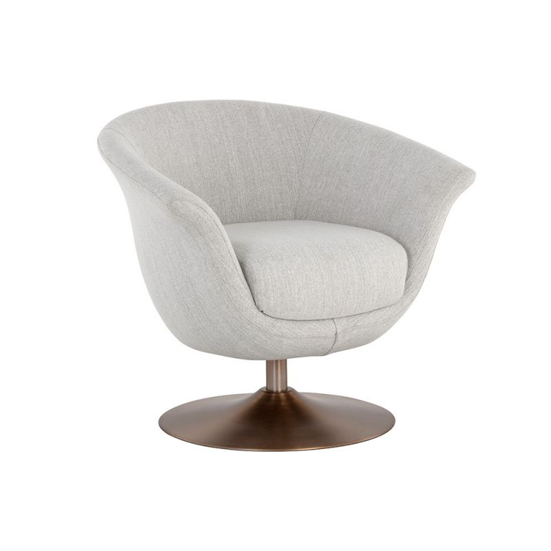 Sunpan - Ikon Carine Swivel Lounge Chair - Mina Taupe - 108479
