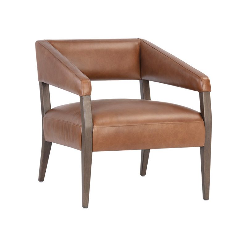 Sunpan - Westport Carlyle Lounge Chair - Shalimar Tobacco Leather - 110532