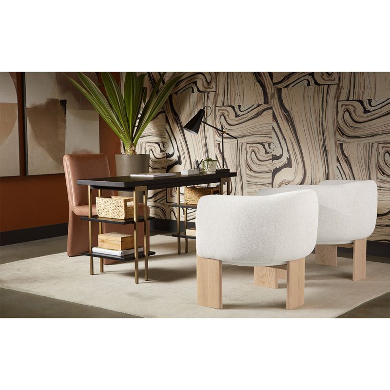 Sunpan - 5West Cascata Dining Chair - Marseille Camel Leather - 111012