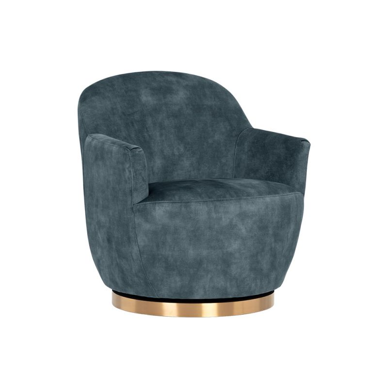 Sunpan - Casey Swivel Lounge Chair - Nono Petrol - 106595