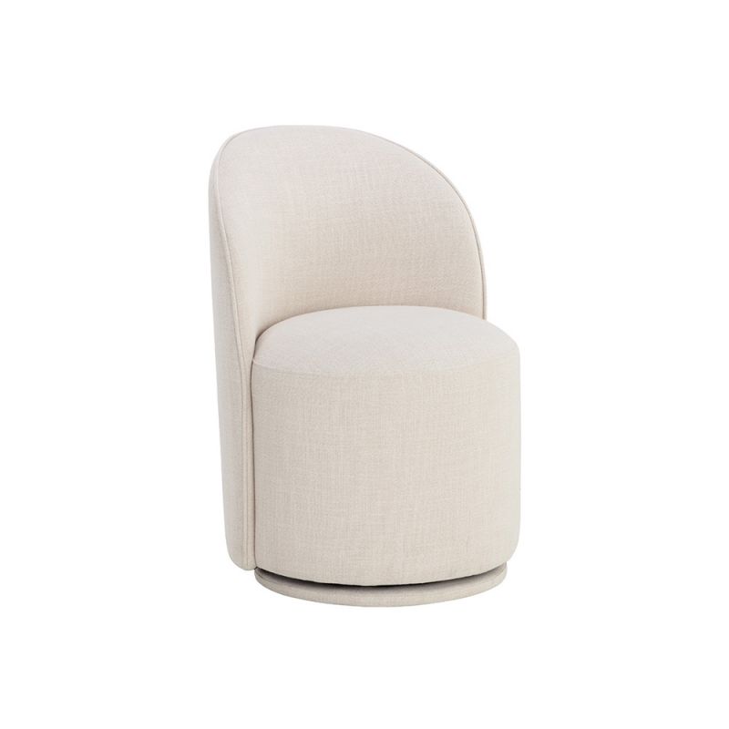 Sunpan - 5West Cavoli Swivel Dining Chair - Effie Linen - 109916